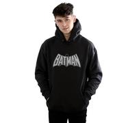 DC Comics Men's Batman Retro Crackle Logo Hoodie in Black | Size: Large DC Comics Black L