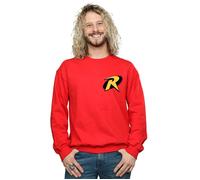 DC Comics Men's Batman Robin Logo Sweatshirt in Red | Size: 2XL DC Comics Red 2XL