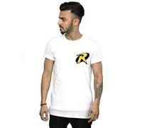 DC Comics Men's Batman Robin Logo T-Shirt White Medium
