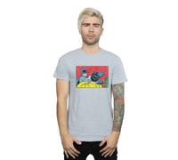 DC Comics Men's Batman Robin Slap T-Shirt in Grey | Size: 2XL DC Comics Grey 2XL