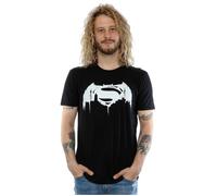 DC Comics Men's Batman v Superman Beaten Logo T-Shirt in Black | Size: Small DC Comics Black S