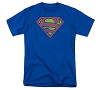 DC Comics Men's Big-Tall Retro Superman Logo T-Shirt - Blue - XXXL