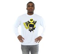 DC Comics Men's Chibi Batman Swinging Sweatshirt in White | Size: Large DC Comics White L