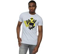 DC Comics Men's Chibi Batman Swinging T-Shirt in Grey | Size: Small DC Comics Grey S