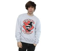 DC Comics Men's Chibi Harley Quinn Badge Sweatshirt in Grey | Size: Small DC Comics Grey S