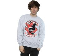 DC Comics Men's Chibi Harley Quinn Badge Sweatshirt in Grey | Size: XL DC Comics Grey XL