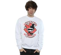 DC Comics Men's Chibi Harley Quinn Badge Sweatshirt in White | Size: Large DC Comics White L