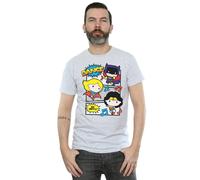 DC Comics Men's Chibi Super Friends Dance T-Shirt in Grey | Size: Medium DC Comics Grey M