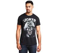 DC Comics Men's Crazed Joker T Shirt, Black, S UK