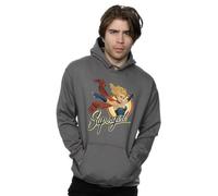DC Comics Men's DC Bombshells Supergirl Badge Hoodie in Charcoal | Size: Large DC Comics Charcoal L