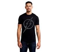 DC Comics Men's Flash Line Logo T Shirt, Black, S UK