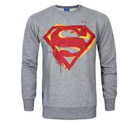 DC Comics Mens Grey Superman Stencil Logo Sweatshirt - Small