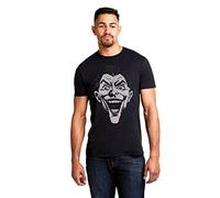 DC Comics Men's Joker Lines T Shirt, Black, L UK