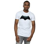 DC Comics Men's Justice League Movie Batman Emblem T-Shirt Small White