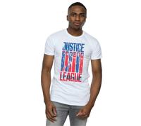 DC Comics Men's Justice League Movie Team Flag T-Shirt in White | Size: Large DC Comics White L