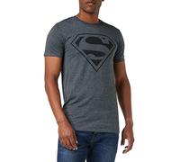 DC Comics Men's - Mono Superman - Mens T-Shirt - Dark Heather - XXL Short Sleeve T - Shirts, Grey (Dark Heather), Xx-Large