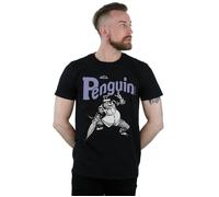DC Comics Men's Penguin Mono Action Pose T-Shirt in Black | Size: Small DC Comics Black S
