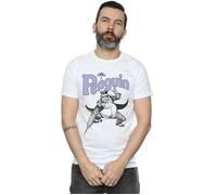 DC Comics Men's Penguin Mono Action Pose T-Shirt in White | Size: Small DC Comics White S