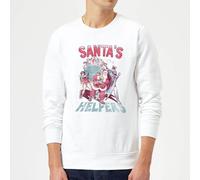 DC Comics Men's Santa's Helpers Christmas Jumper - White | Size: Medium DC Comics White M