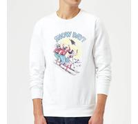 DC Comics Men's Snow Day Christmas Jumper - White | Size: Medium DC Comics White M