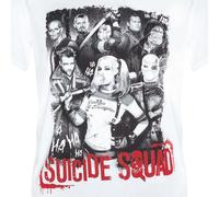 DC Comics Men's Suicide Squad Harley Quinn and Squad T-Shirt - White - S