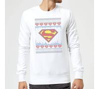 DC Comics Men's Supergirl Christmas Jumper - White | Size: Large DC Comics White L
