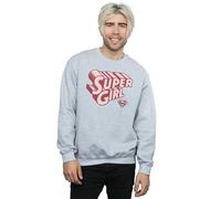 DC Comics Men's Supergirl Retro Logo Sweatshirt in Grey | Size: Medium DC Comics Grey M