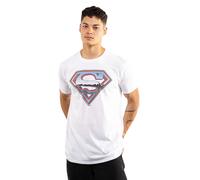 DC Comics Men's Superman Chrome Logo Cotton T-shirt in White | Size: 2XL DC Comics White 2XL