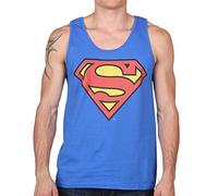 DC Comics Men's Superman Classic Logo Tank Top, Royal, Large