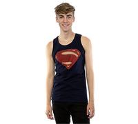 DC Comics Men's Superman Man of Steel Logo Vest Large Deep Navy