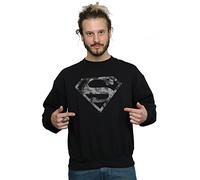 DC Comics Men's Superman Marble Logo Sweatshirt Small Black