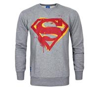 DC Comics Men's Superman Stencil Logo Sweatshirt | Grey | Official | Size: Small DC Comics Grey S