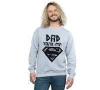 DC Comics Men's Superman Super Dad Sweatshirt in Grey | Size: Medium DC Comics Grey M