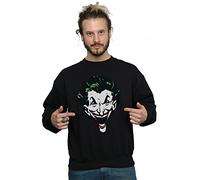 DC Comics Men's The Joker Big Face Sweatshirt Small Black