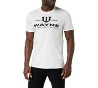 DC Comics Men's Wayne Logo T Shirt, White, M UK