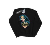 (M, Black) DC Comics Mens Wonder Woman Head Sweatshirt