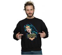 DC Comics Men's Wonder Woman Head Sweatshirt in Black | Size: 2XL DC Comics Black 2XL