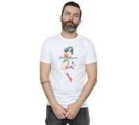 DC Comics Men's Wonder Woman Jump T-Shirt in White | Size: 2XL DC Comics White 2XL