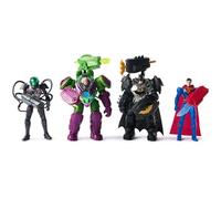 DC Comics, Metal Force Team Up Brainiac and Lex Luthor vs Batman and Superman Set, 10-cm Action Figures with Exclusive Accessories, Includes Character Cards, Kids’ Toys for Boys and Girls Aged 4+