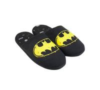 DC Comics Batman Slippers | Dark Knight Logo Men's Black Polyester House Shoes