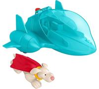 DC Comics of Super-Pets Preschool Toy Super Launch Krypto & Invisible Jet Vehicle Set for Kids Ages 3+ Years, HGL18