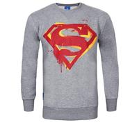 DC Comics Official Mens Superman Stencil SweatshirtS Grey NS5052