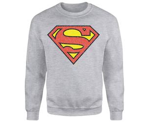 Dc Comics Official Superman Crackle Logo Sweatshirt - Grey Grey