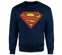 Dc Comics Official Superman Crackle Logo Sweatshirt - Navy Navy