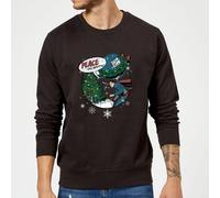 DC Comics Originals Superman Peace On Earth Black Christmas Jumper - L