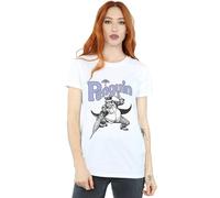 Dc Comics Penguin Mono Action Pose Cotton Boyfriend T-Shirt In White White S