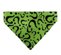 DC Comics Pet Bandana The Riddler Question Mark Logo Scattered Green Black Slip On Collar Bandana Only