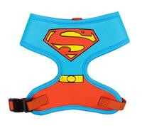 DC Comics Pet Harness, Dog Collar Plastic Buckle, Superman Shield Character Close Up Blue Red