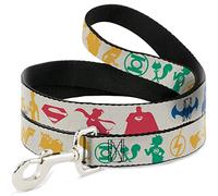 DC Comics Pet Leash, Dog Leash, DC League of Super Pets Superhero Pets and Logos Silhouette, 6 Feet Long 0.5 Inch Wide