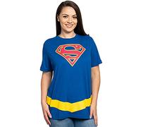 DC Comics Plus Size T-Shirt Supergirl or Wonder Woman Logo Belt Costume Print